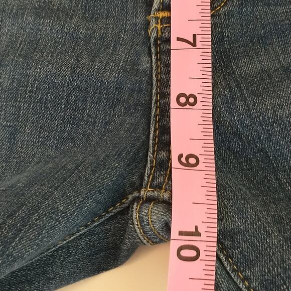 Loft High waist Medium wash raw frayed Hem Skinny Jeans with side stripe sz: 24 - Picture 13 of 16